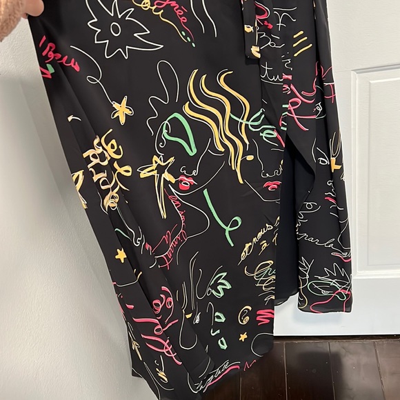 ARITZIA • BABATON wallace slit wrap maxi dress with doodle design S - Picture 7 of 10